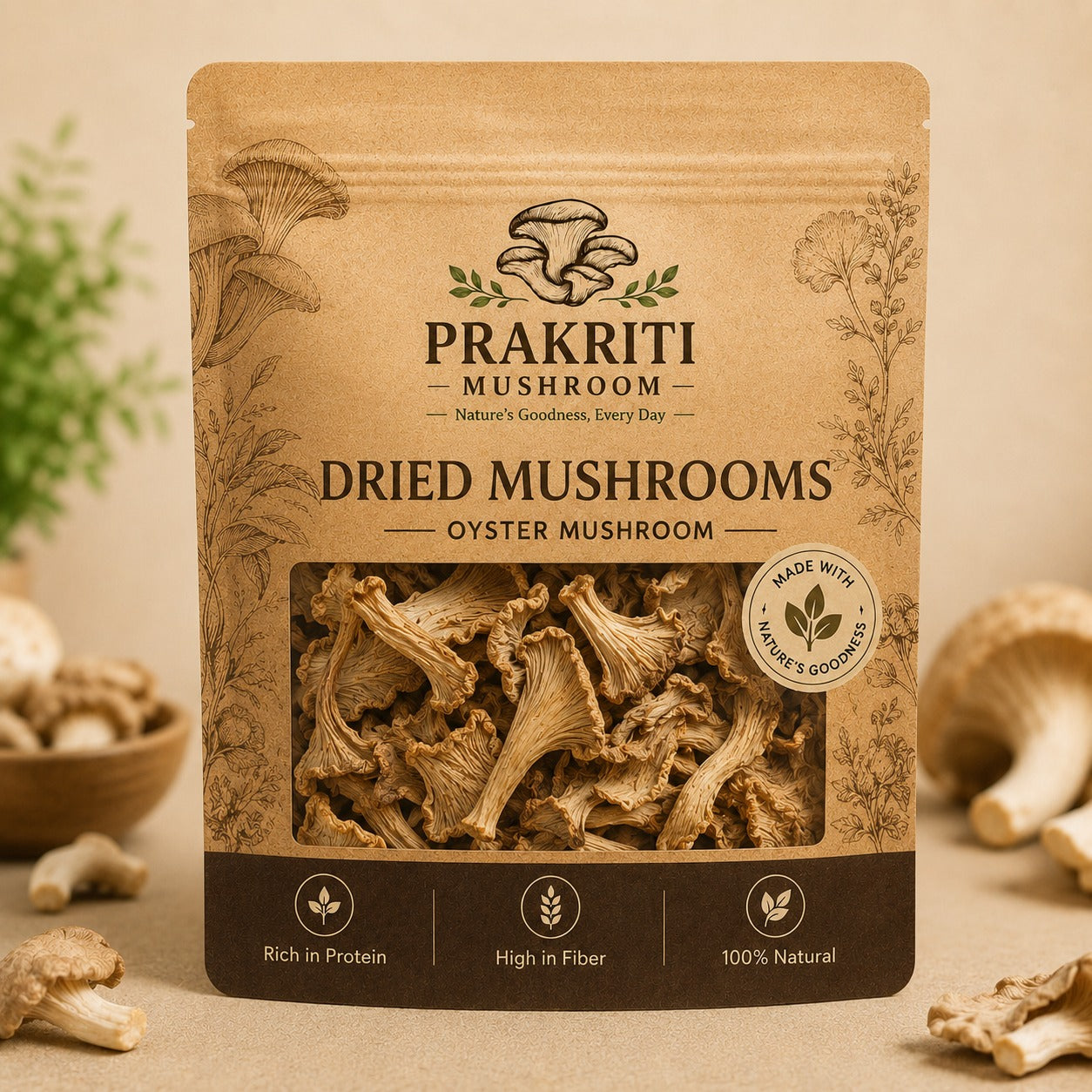 Dry oyster mushroom